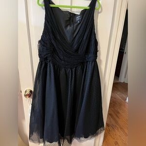 NWT Jason Wu x Eloquii black midi party dress w/ tulle polka dot overlay, sz. 26